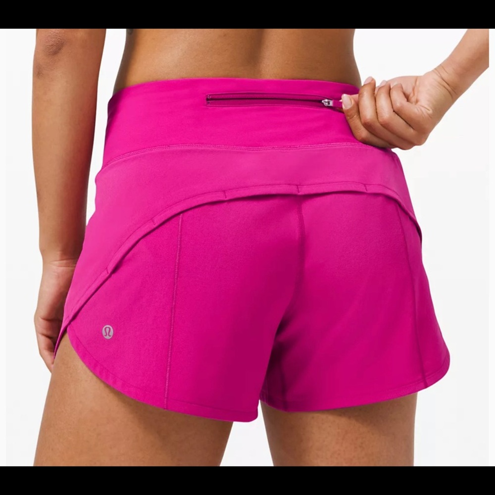 Lululemon Sonic Pink Speed Up Mid-Rise Lined Short 4" Size 0